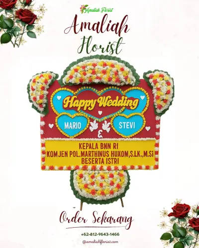 Karangan Papan Bunga Pernikahan di Losari Kidul